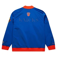 Men's Mitchell & Ness Blue New York Knicks Hardwood Classics Team OG 3.0 Lightweight Satin Full-Snap Jacket