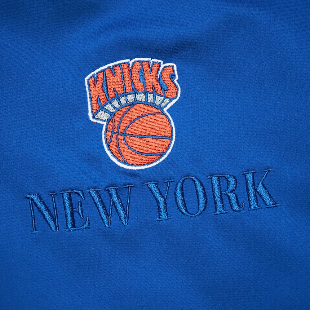 Men's Mitchell & Ness Blue New York Knicks Hardwood Classics Team OG 3.0 Lightweight Satin Full-Snap Jacket