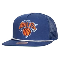 Casquette Snapback bleue New York Knicks Roper Meshback Trucker pour hommes