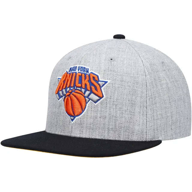 New York Knicks Mitchell & Ness Heathered Underpop Snapback Hat - Heathered  Gray/Black