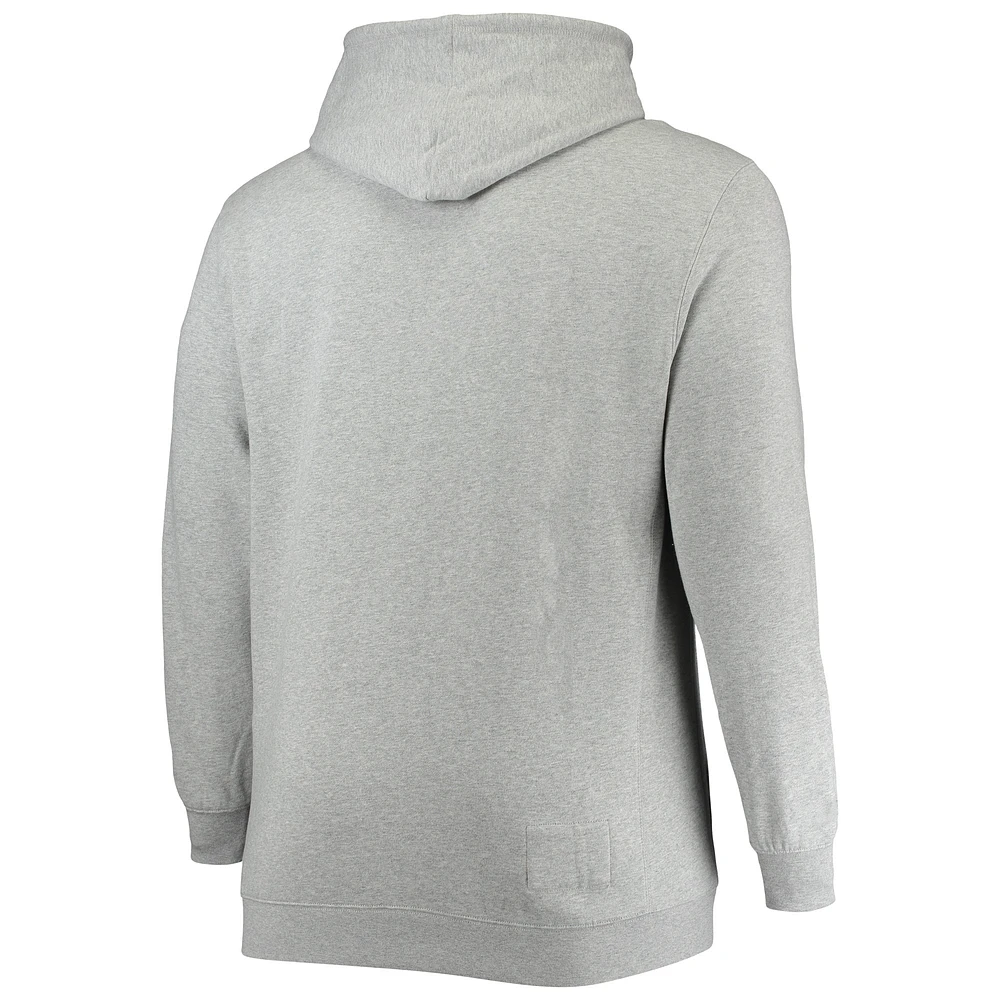 Men's Mitchell & Ness Heathered Gray New York Knicks Hardwood Classics Big Tall Throwback Pullover Hoodie