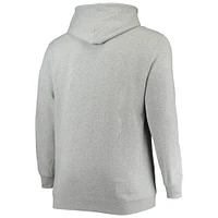 Men's Mitchell & Ness Heathered Gray New York Knicks Hardwood Classics Big Tall Throwback Pullover Hoodie