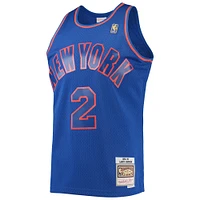 Maillot pour homme Mitchell & Ness Larry Johnson Royal New York Knicks Hardwood Classics Swingman