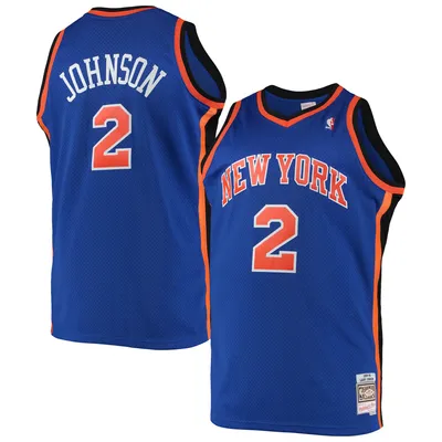 Larry Johnson New York Knicks Mitchell & Ness Big Tall Hardwood Classics Swingman Jersey - Blue