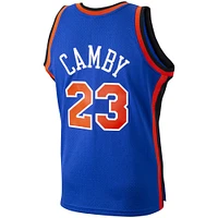 Maillot Swingman Mitchell & Ness Marcus Camby bleu New York Knicks 1998/99 Hardwood Classics pour hommes