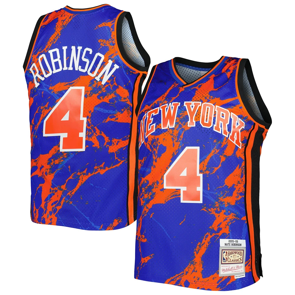 Maillot Swingman en marbre pour hommes Mitchell & Ness Nate Robinson bleu New York Knicks 2005/06