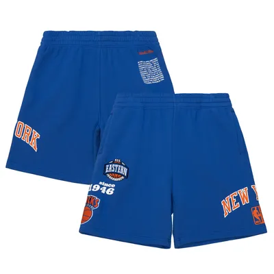 New York Knicks Mitchell & Ness Team Origins Fleece Shorts - Navy