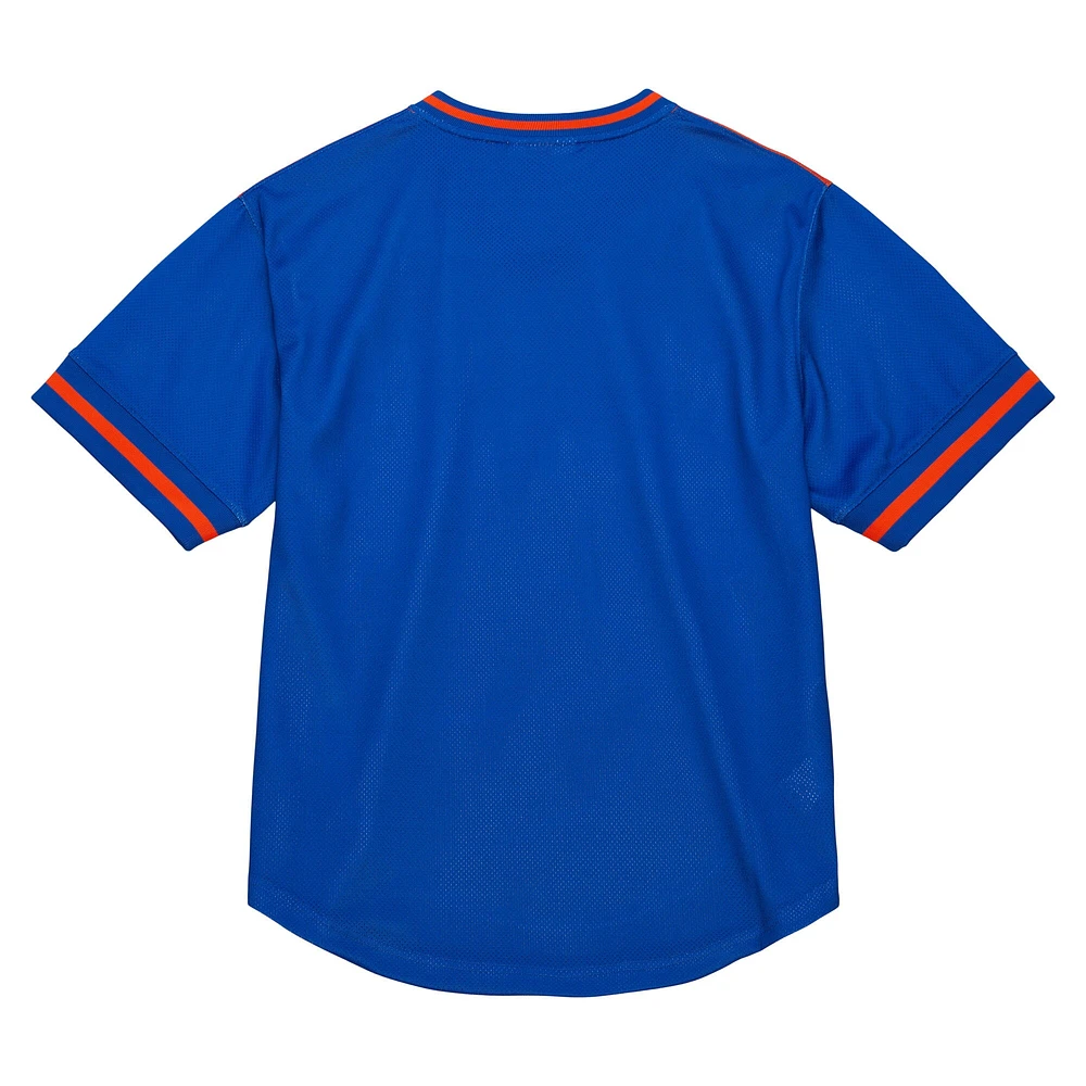 T-shirt à col en V maille Jumbotron 3.0 des New York Knicks Mitchell & Ness orange pour homme