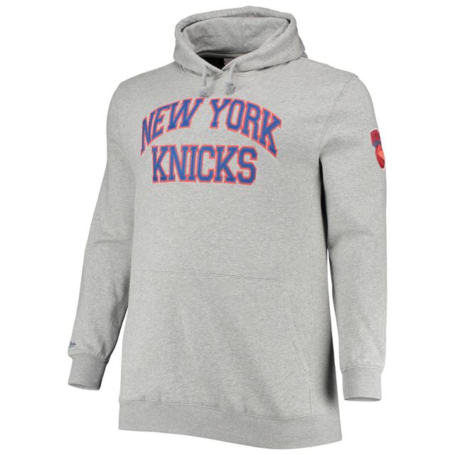 Mitchell & Ness Patrick Ewing Heathered Grey New York Knicks Tailles Big Tall Pull à capuche avec nom et numéro pour hommes