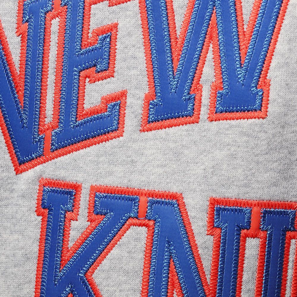 Men's Mitchell & Ness Patrick Ewing Heathered Gray New York Knicks Big Tall Name Number Pullover Hoodie