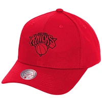 Casquette Snapback Rouge Feu Rouge Pro Crown New York Knicks Mitchell & Ness pour hommes