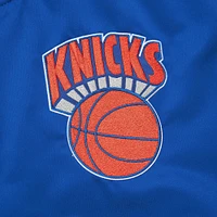 Veste en satin à boutons-pression Hardwood Classic Primetime pour homme Mitchell & Ness Royal New York Knicks