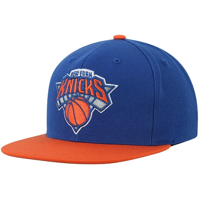 Mitchell & Ness Royal New York Knicks en laine bicolore pour hommes - Casquette Snapback