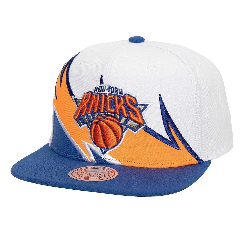 Men's Mitchell & Ness White/Blue New York Knicks Waverunner Snapback Hat