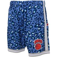 Men's Mitchell & Ness x Uninterrupted Blue/White New York Knicks Hardwood Classics Swingman Shorts