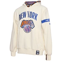 Men's NBA x Two Hype  Cream New York Knicks Culture & Hoops Collection Premium Pullover Hoodie