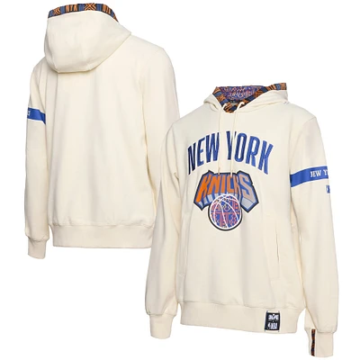 Men's NBA x Two Hype  Cream New York Knicks Culture & Hoops Collection Premium Pullover Hoodie