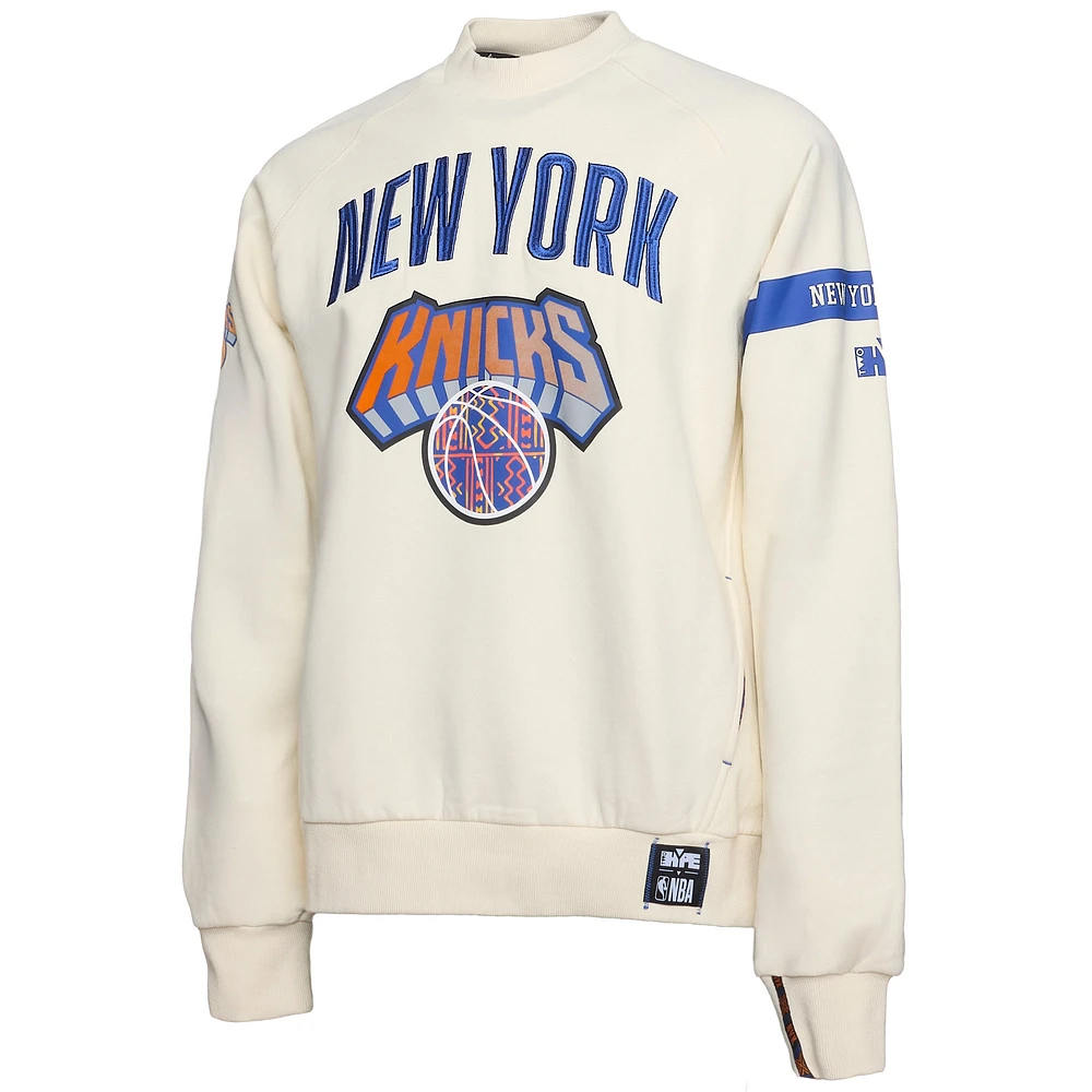 Sweat-shirt à capuche de qualité supérieure NBA x Two Hype Cream New York Knicks Collection Culture & Hoops pour homme