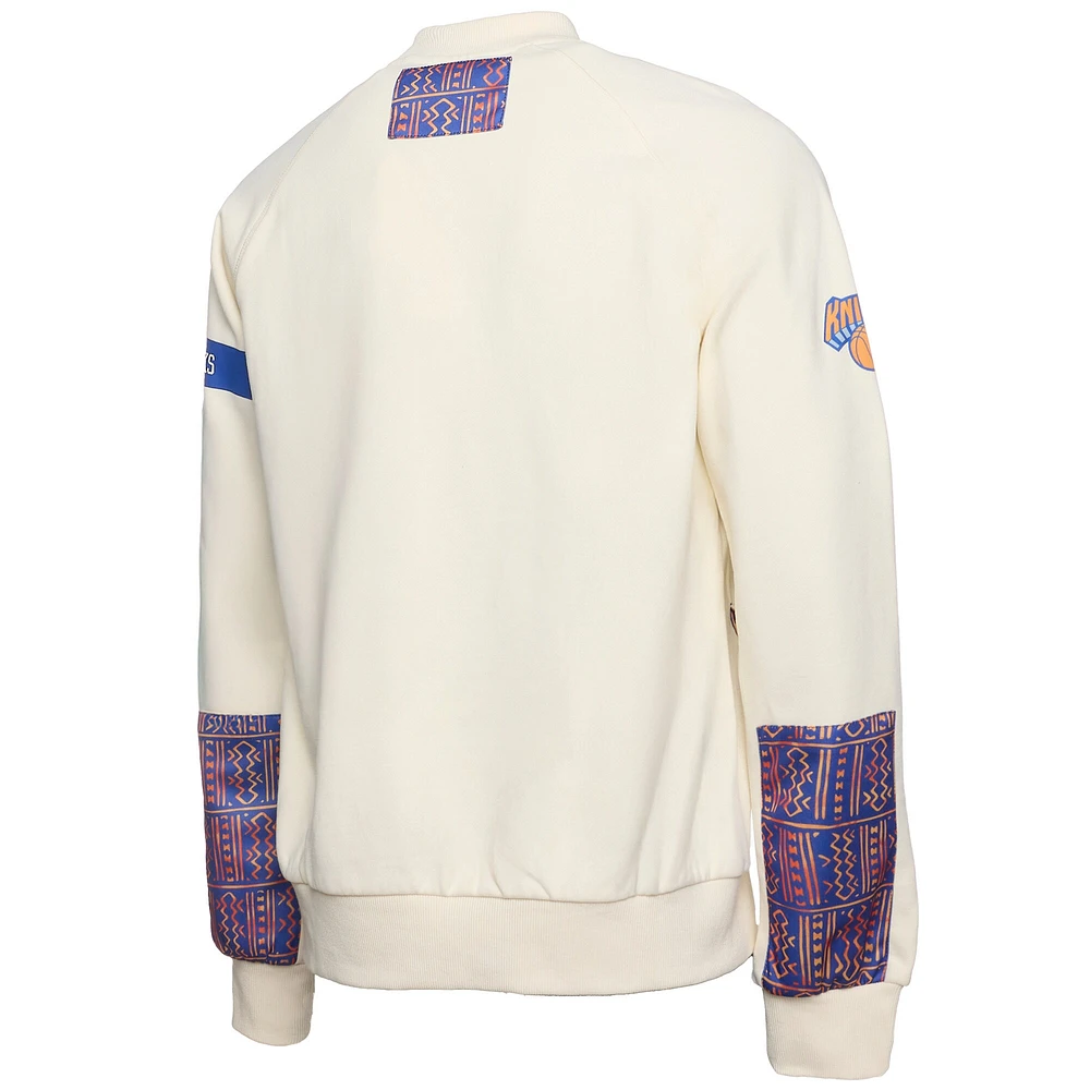 Sweat-shirt à capuche de qualité supérieure NBA x Two Hype Cream New York Knicks Collection Culture & Hoops pour homme