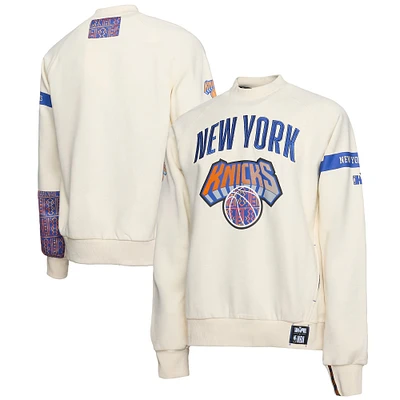 Sweat-shirt à capuche de qualité supérieure NBA x Two Hype Cream New York Knicks Collection Culture & Hoops pour homme