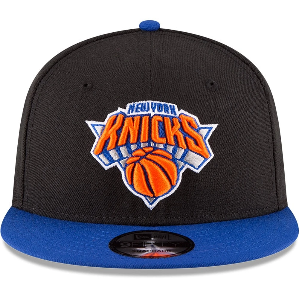 Men's New Era Black/Blue New York Knicks 2-Tone 9FIFTY Adjustable Snapback Hat