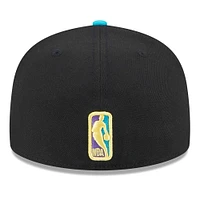 Men's New Era Black/Turquoise York Knicks Arcade Scheme 59FIFTY Fitted Hat