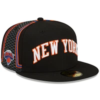 Men's New Era Black York Knicks 2021/22 City Edition Official 59FIFTY Fitted Hat