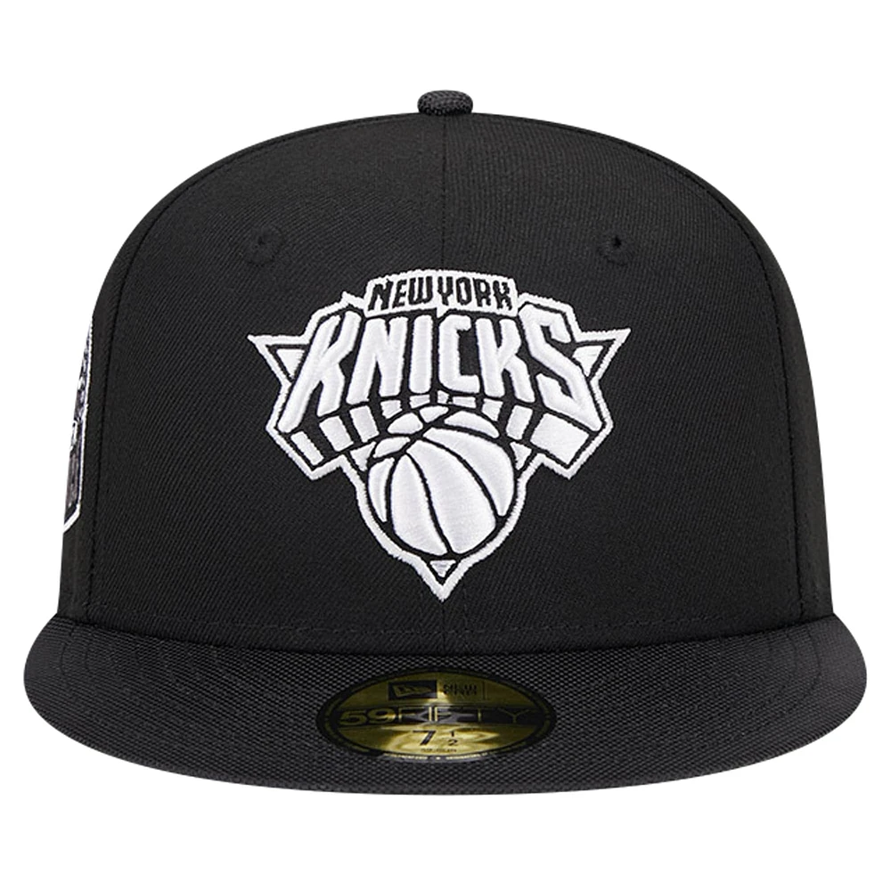 Casquette ajustée New Era 59FIFTY Active en nylon balistique noir pour homme, des York Knicks