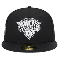 Casquette ajustée New Era 59FIFTY Active en nylon balistique noir pour homme, des York Knicks
