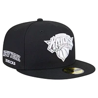 Men's New Era Black York Knicks Camo Print UV 59FIFTY Fitted Hat