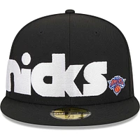 Men's New Era Black York Knicks Checkerboard UV 59FIFTY Fitted Hat