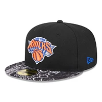 Men's New Era Black York Knicks Coral Reef Visor 59FIFTY Fitted Hat