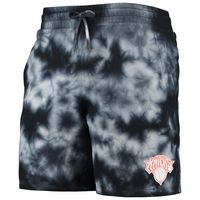 Men's New Era Black York Knicks Fleece Tie-Dye Shorts