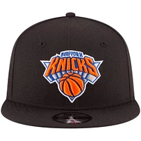 Casquette Snapback 9FIFTY noire New Era pour hommes des New York Knicks, couleur officielle de l'équipe