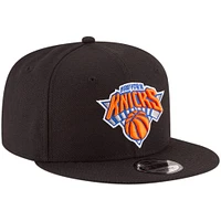 Casquette Snapback 9FIFTY noire New Era pour hommes des New York Knicks, couleur officielle de l'équipe