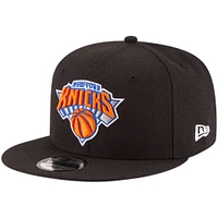 Casquette Snapback 9FIFTY noire New Era pour hommes des New York Knicks, couleur officielle de l'équipe