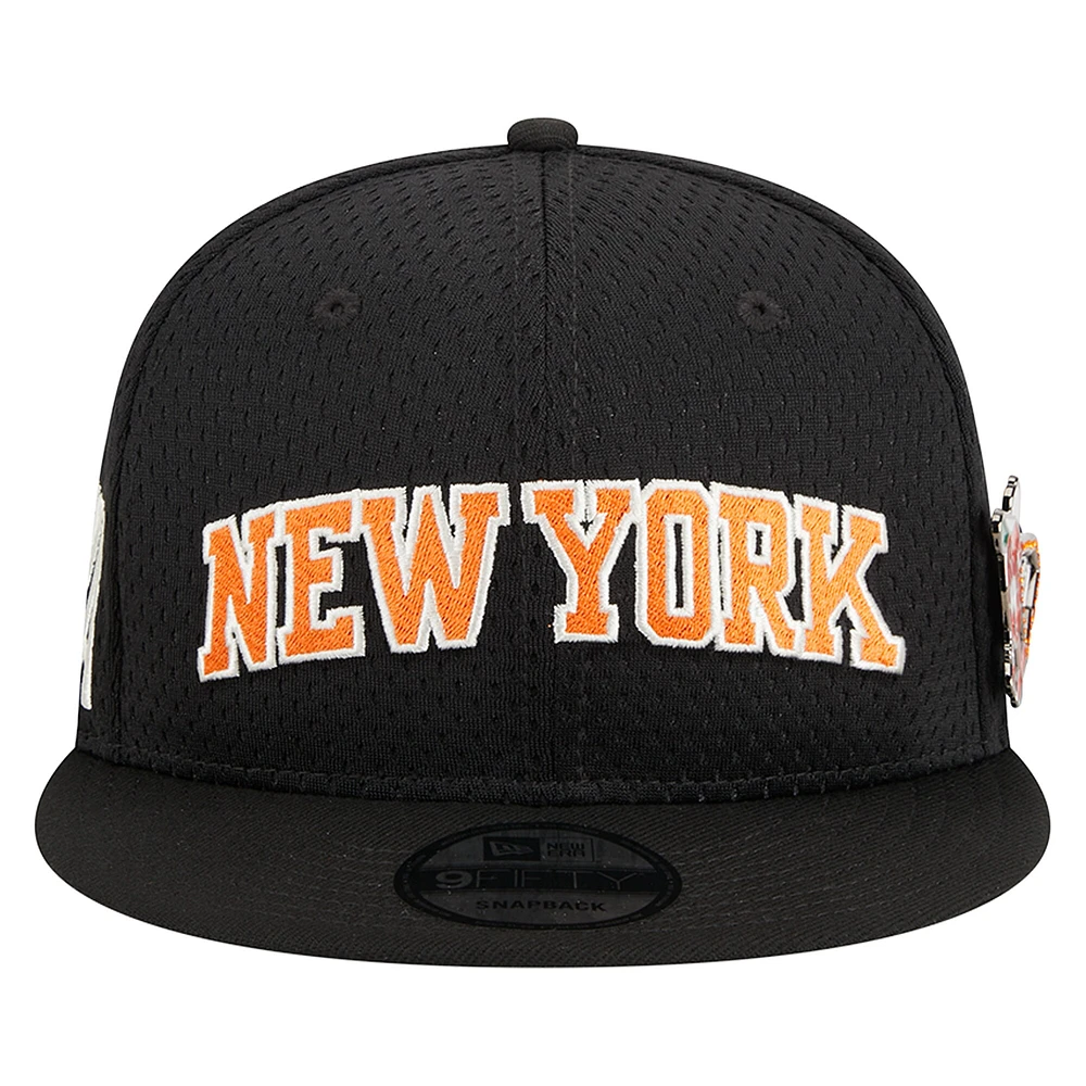 Casquette Snapback 9FIFTY Post-Up Pin Mesh New York Knicks New Era noire pour homme