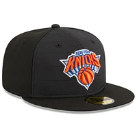 Casquette ajustée 59FIFTY matelassée New Era noire pour hommes des York Knicks