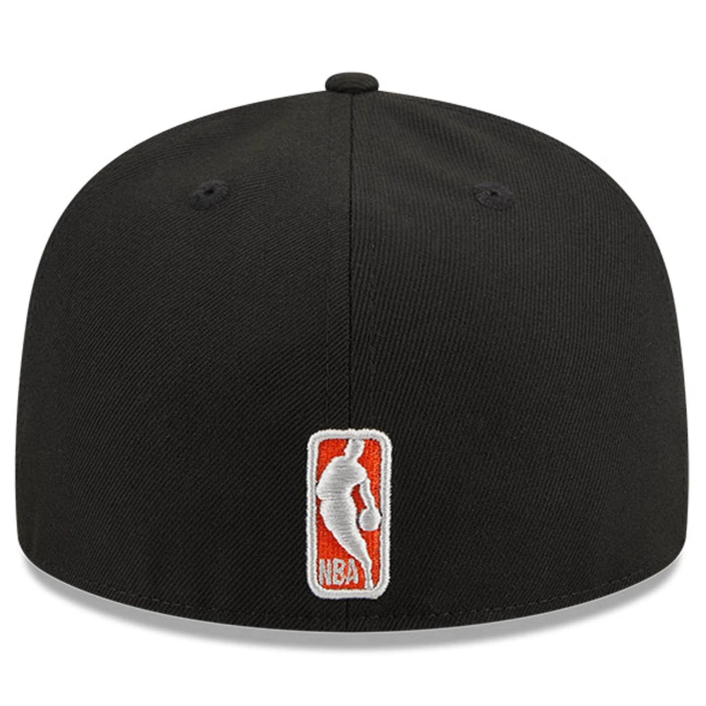 Casquette ajustée 59FIFTY matelassée New Era noire pour hommes des York Knicks