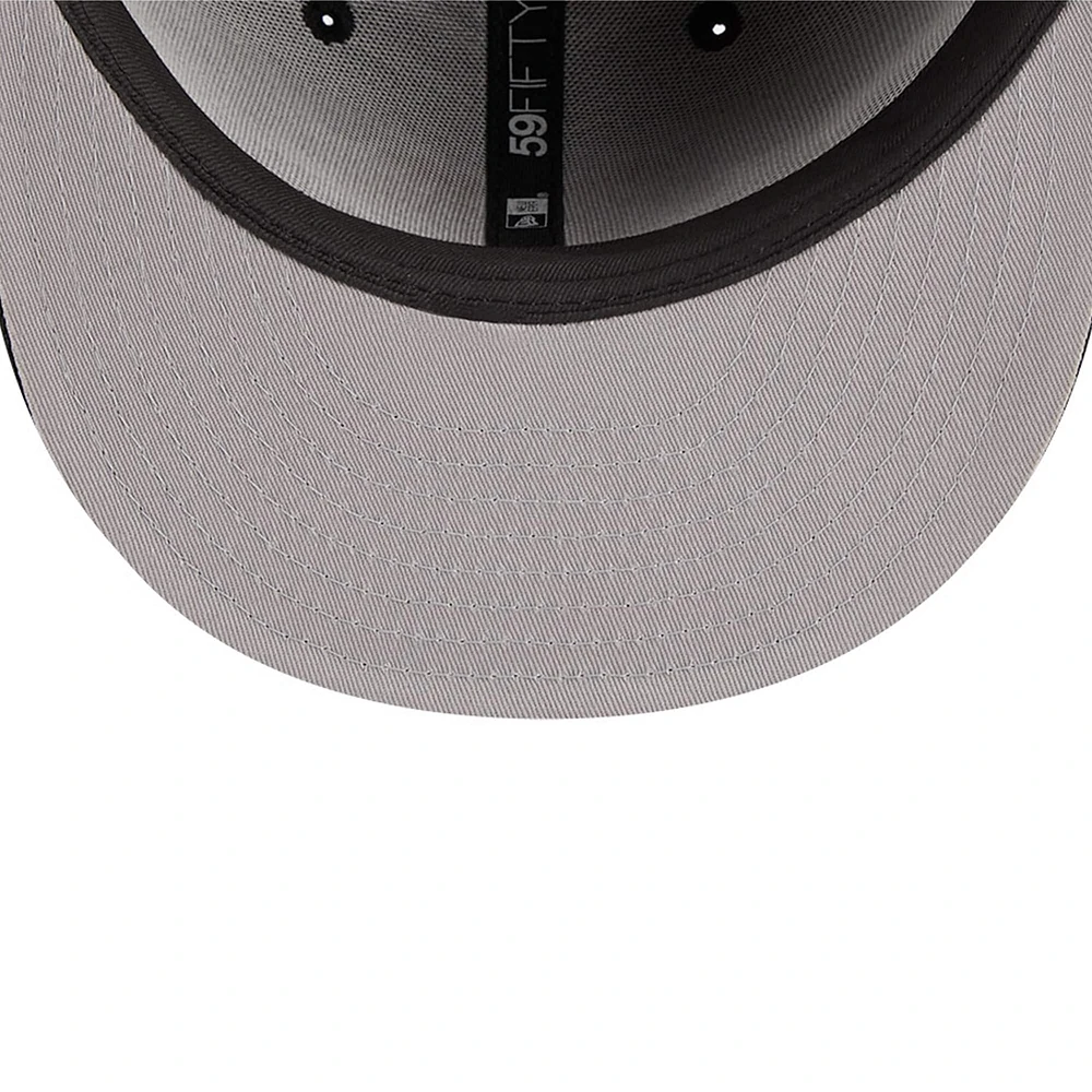 Casquette ajustée 59FIFTY matelassée New Era noire pour hommes des York Knicks