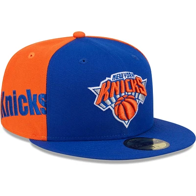 Casquette ajustée 59FIFTY New Era pour hommes des York Knicks Gameday Wordmark bleu/orange