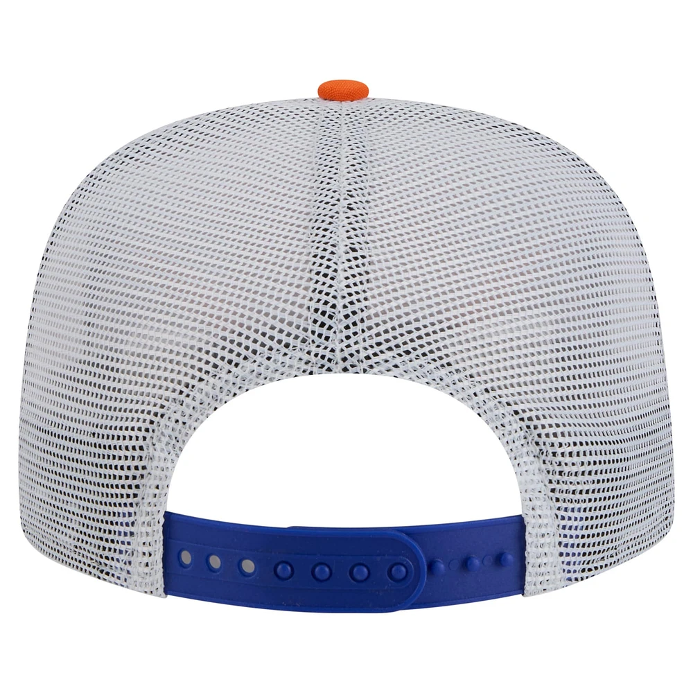 Men's New Era Blue/Orange New York Knicks Throwback Dye Golfer Snapback Hat