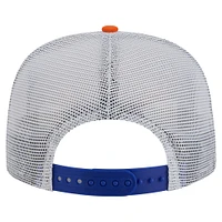 Men's New Era Blue/Orange New York Knicks Throwback Dye Golfer Snapback Hat