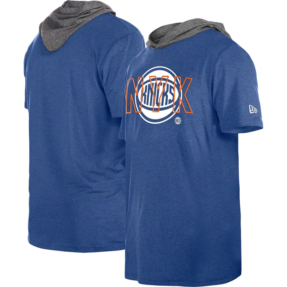 New Era Women's New Era Blue York Knicks Tie Dye Cropped Long Sleeve  T-shirt