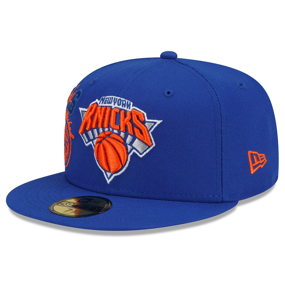 Men's New Era Blue York Knicks - Back Half Team 59FIFTY Fitted Hat