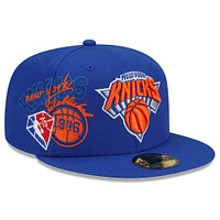 Men's New Era Blue York Knicks - Back Half Team 59FIFTY Fitted Hat