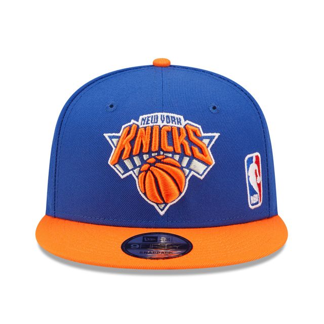 New Era Blue New York Knicks Back Letter Arch 9FIFTY pour homme - Casquette à bouton-pression