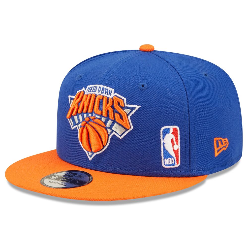 Men's New Era Blue New York Knicks Back Letter Arch 9FIFTY - Snapback Hat