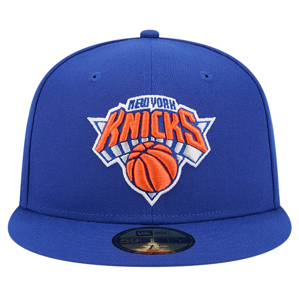 Casquette ajustée 59FIFTY New Era York Knicks Court Sport pour hommes avec application en cuir