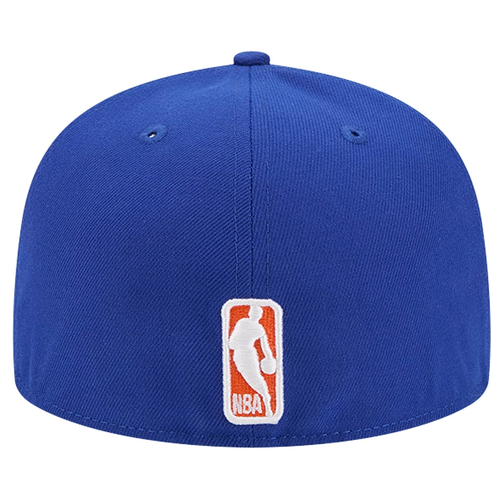 Casquette ajustée 59FIFTY New Era York Knicks Court Sport pour hommes avec application en cuir